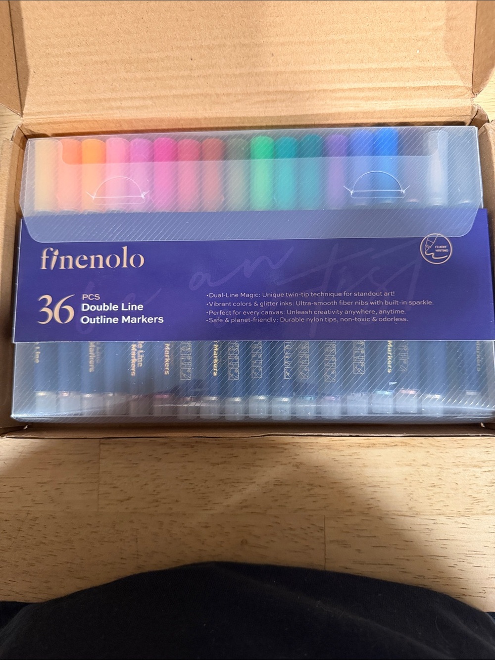 Finenolo 36-Piece Double Line Outline Markers - Multicolor
